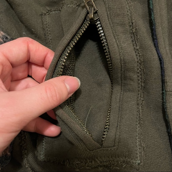 vintage knitted plaid cowichan sweater jacket - Picture 3 of 5